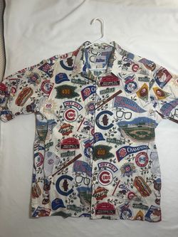 Reyn Spooner Chicago Cubs MLB Cotton Woven Graphic Button-Up Shirt XL