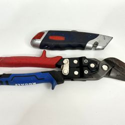 Kobalt Metal Cutting Snips + Uline Utility Knife Combo – Good Condition