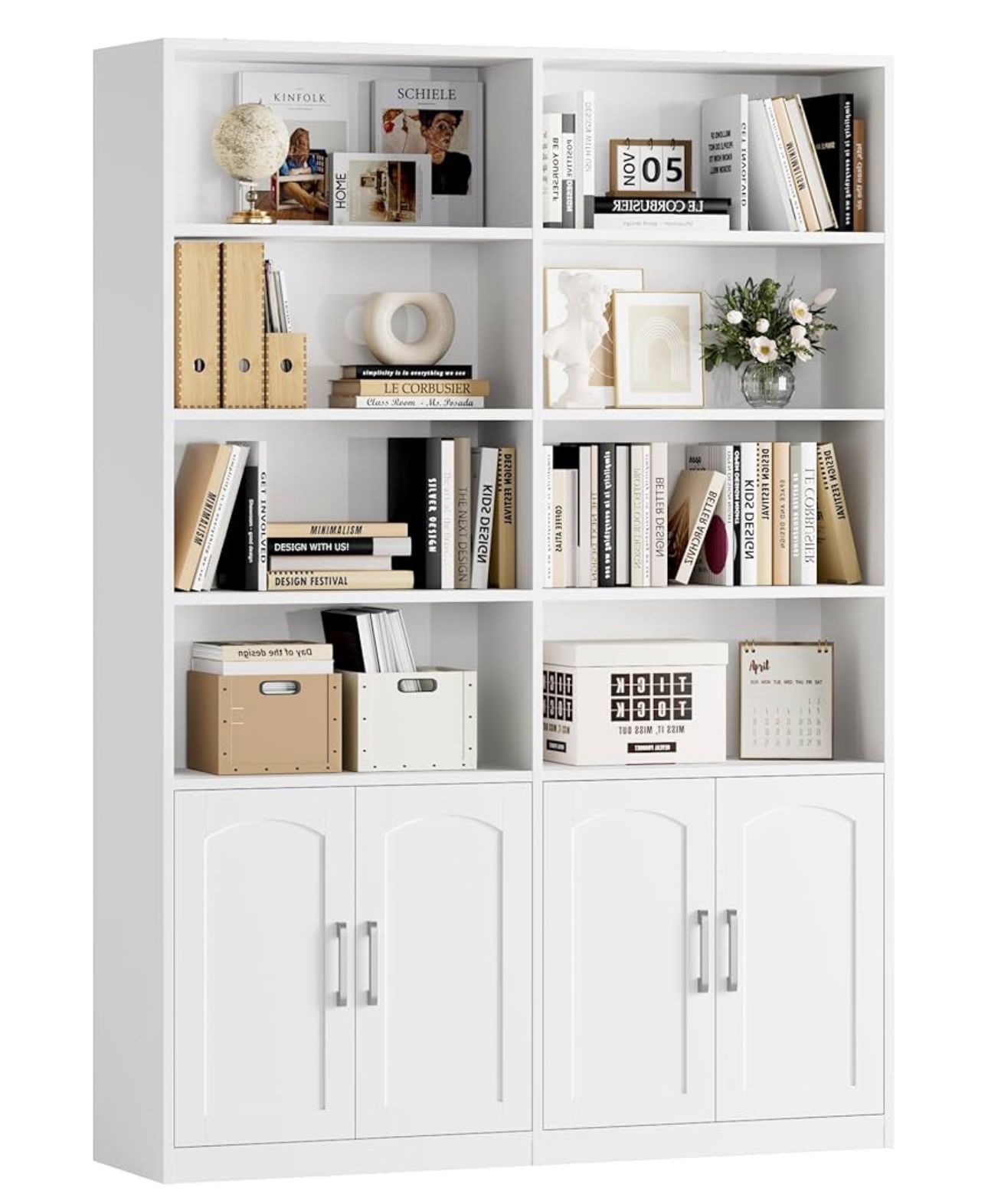 6 Tier Double Wide Large Bookshelves