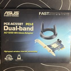 ASUS PCE-AC55BT, a PCI-E Dual-Band AC1200 wireless adapter with Bluetooth