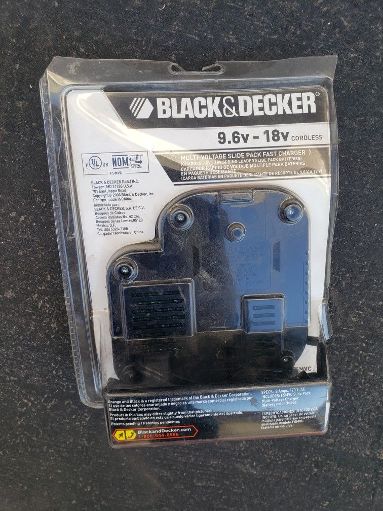 Black & Decker 9.6V - 18V Multi Voltage Fast Charger