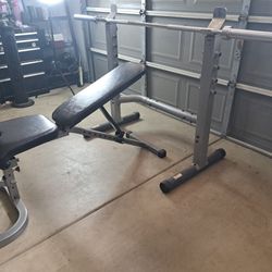 Olympic Heavy Duty Squad Rack Bench And Bar 