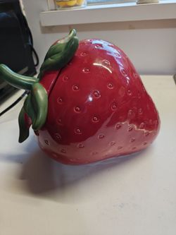 Ceramic Strawberry Cookie Jar