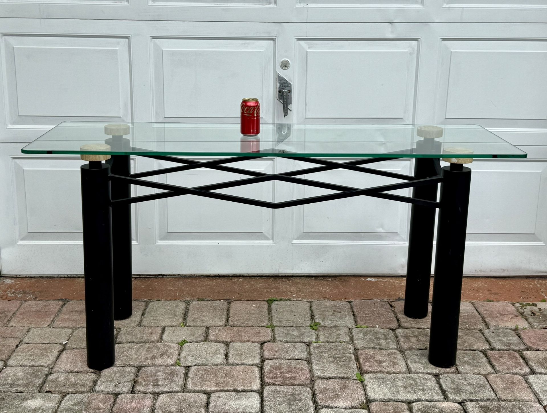 ⭕️ 60” Glass Top Console Table – Elegant Entryway Accent