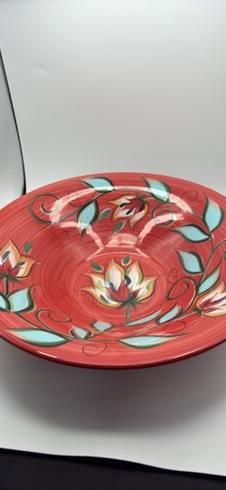 Southern Living Gail Pittman Red Bountiful 15.5 large serving bowl