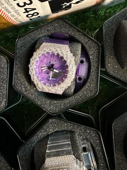 Purple moissanite bussdown g shock