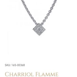 Charriol Flamme Blanch Pendant On 14k Gold Chain