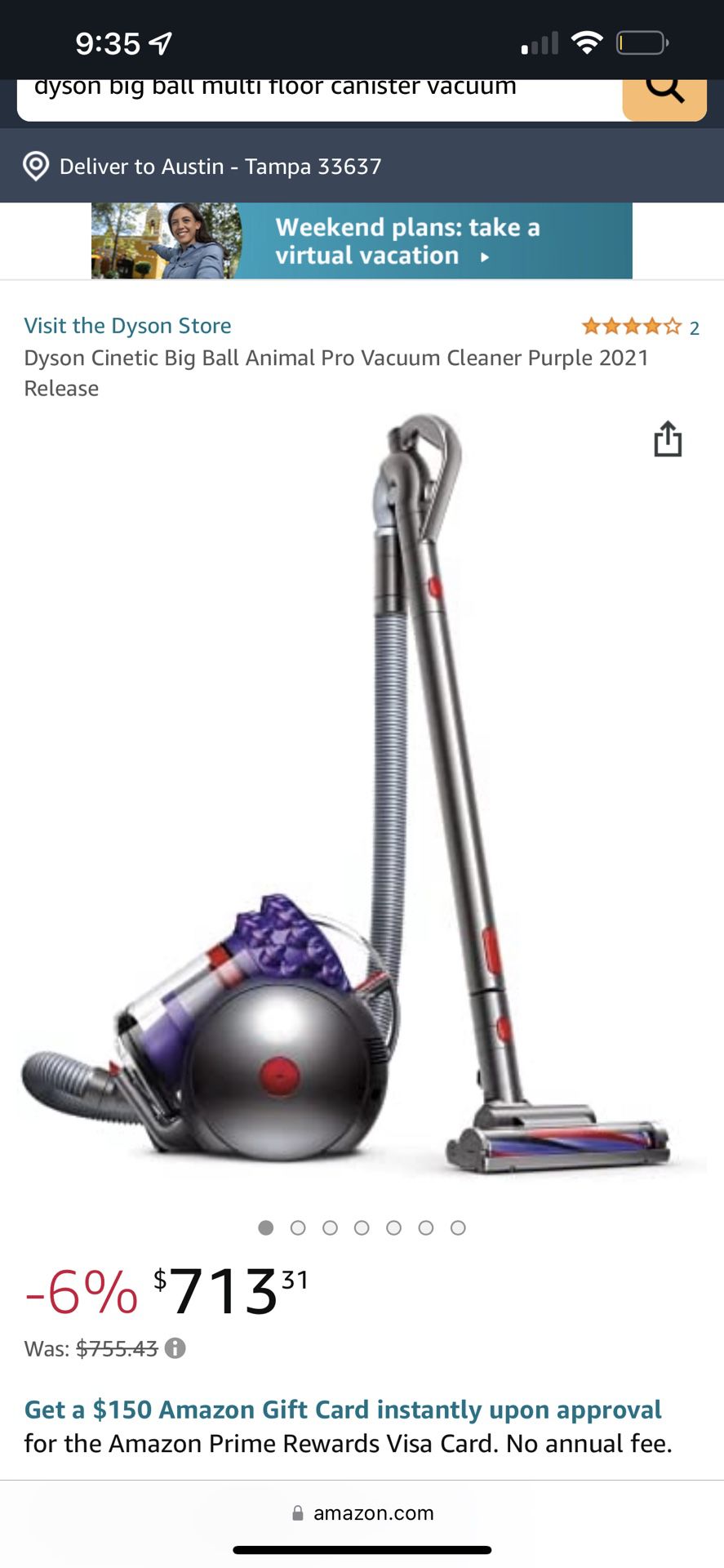 Dyson Cinetic Big Ball Animal Pro Vacuum Cleaner Purple 