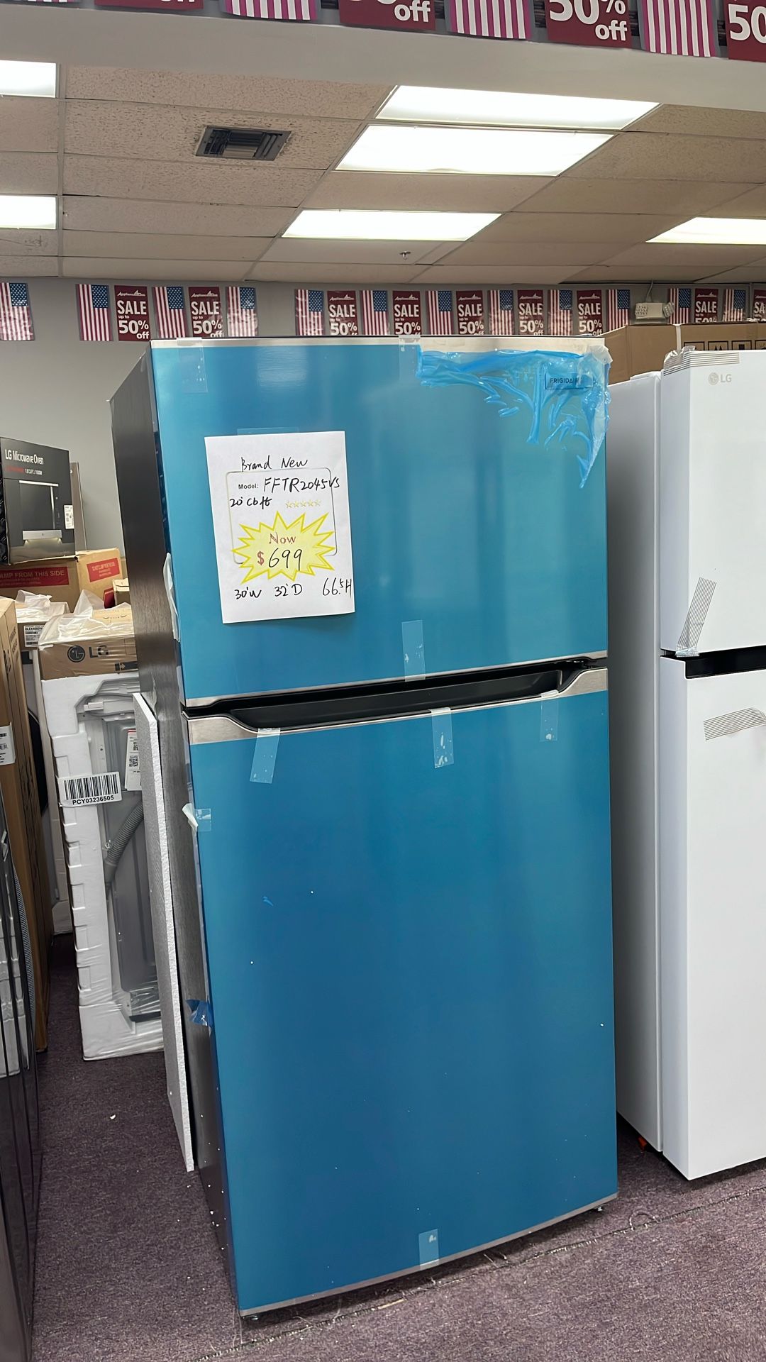 Refrigerator 30” In Stainless Steel New 1 Year Warranty