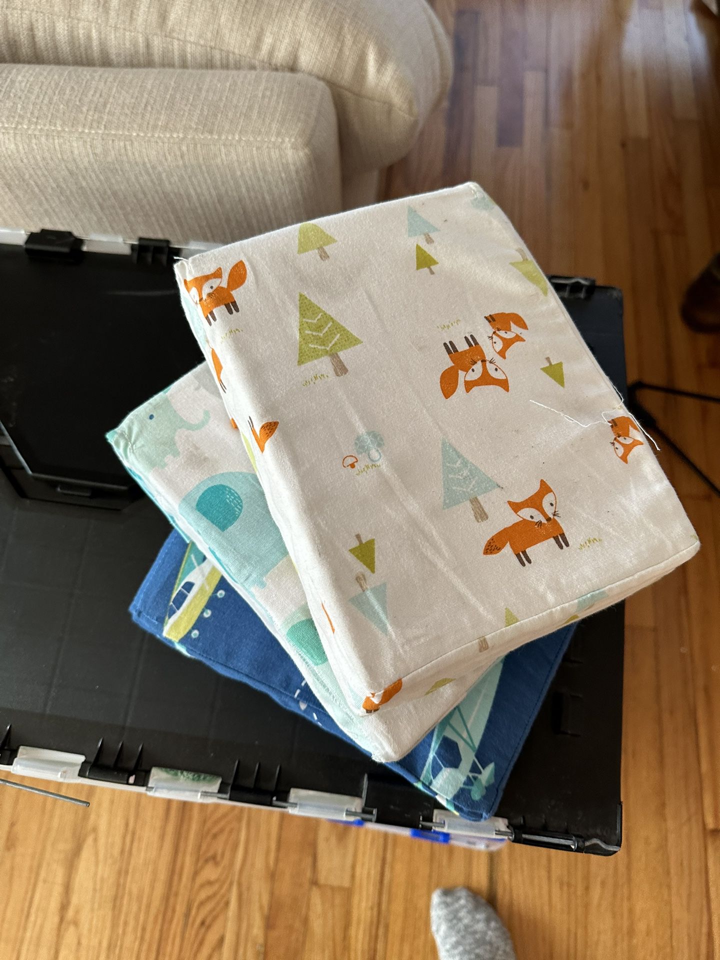 Three Fitted Crib Sheets 