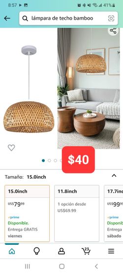 Handwoven bamboo pendant lamp