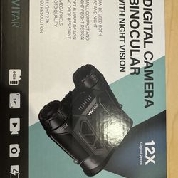 Vivitar Digital Camera Binocular with Night Vision, 2.7K Video, and 12X Zoom