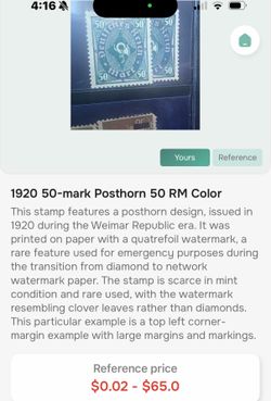 1920 , 50 mark, post horn 50 RM color