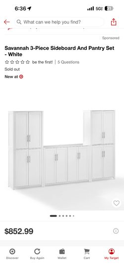 Savannah 3-Piece Sideboard And Pantry Set