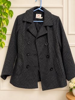 Faded Glory Double-Breasted Herringbone Pea Coat