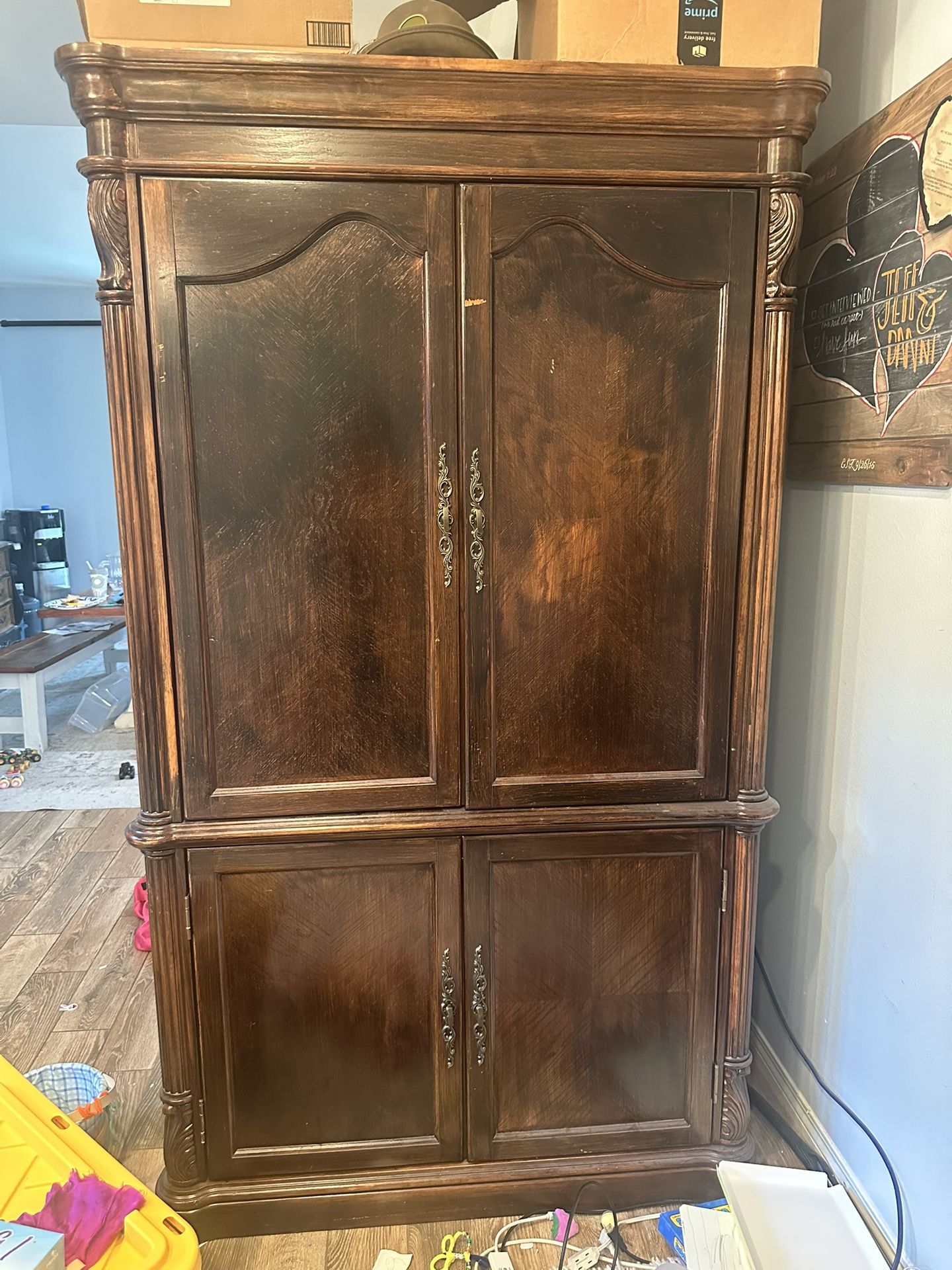 Beautiful Solid Wood Armoire Computer Table