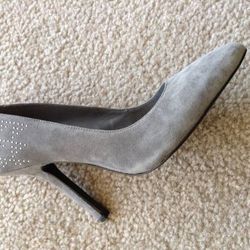 New! Gorgeous! Gray Pumps / Heels - Leather/Suede - 8M - 38 