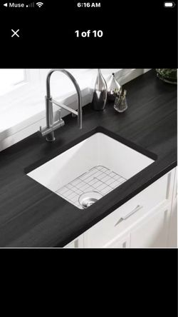 Oslo 24 in. Undermount Single Bowl White Ceramic Kitchen Sink