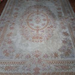 9x12 Wool Aubusson Style Carpet