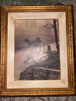 Assigned vintage painting with vintage frame see photos for measurement