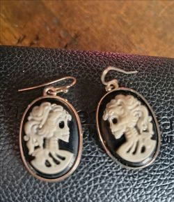 Cameo Day of the Dead Earrings