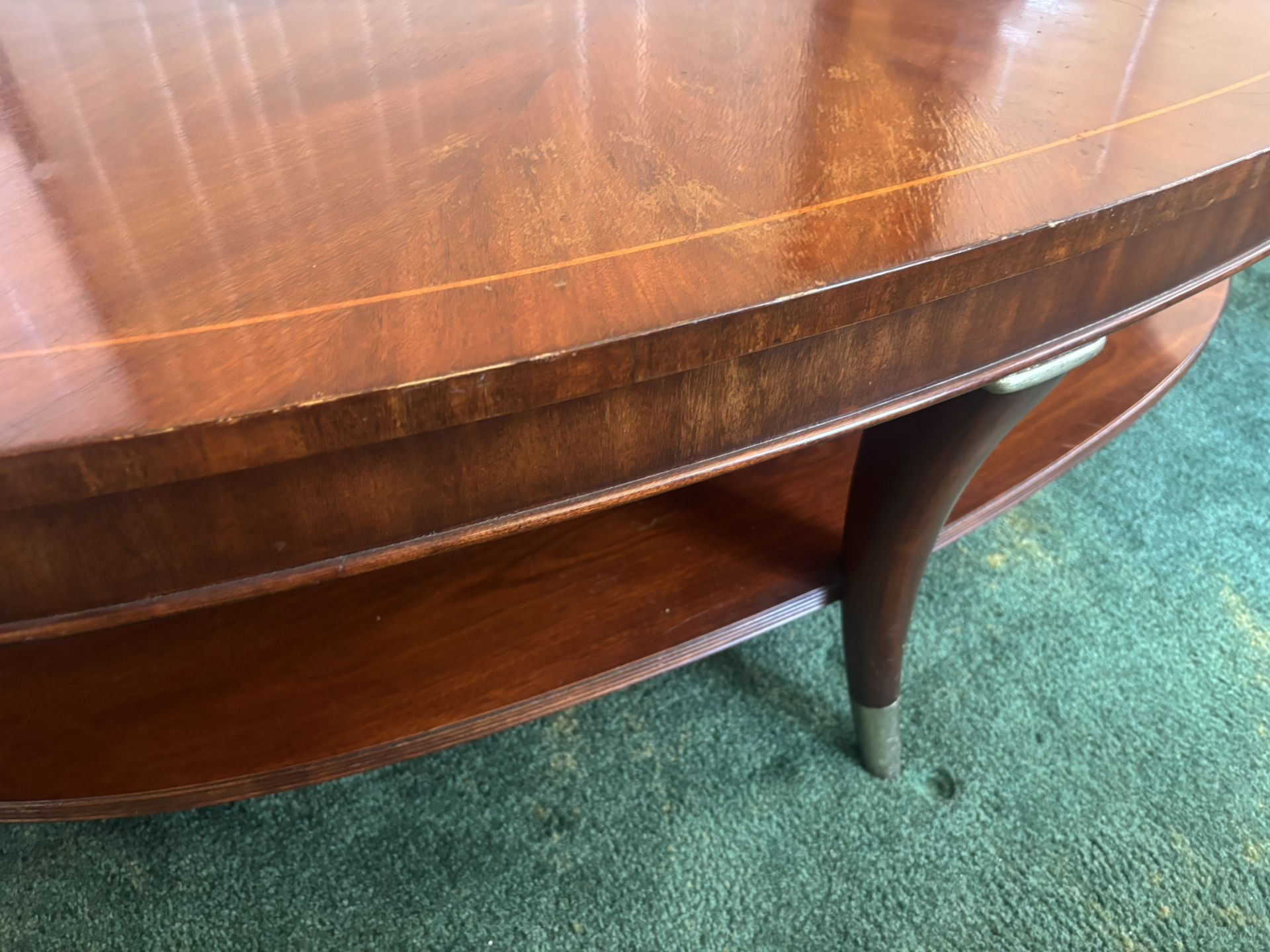 Solid Wood Coffee Table With Metal Trim