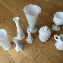 Lot Of Milkglass Items