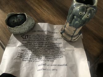 Richard Marshall sculptures and scroll