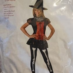Girls skeleton witch Halloween Costume 