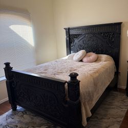 Britannia Rose Queen Black Bed Frame