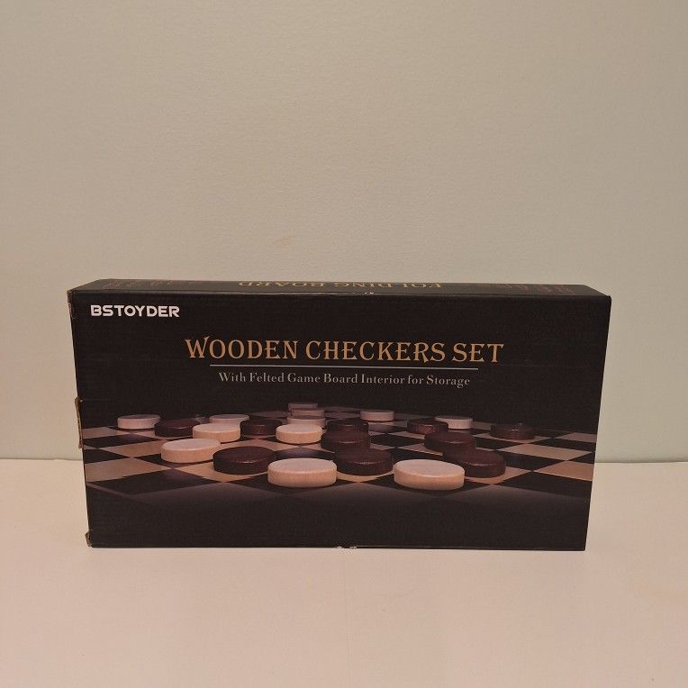 Bstoyder Wooden Checkers Set 