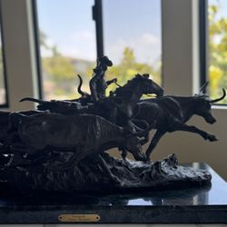 Stampede Bronze Sculpture By Fredric Remington