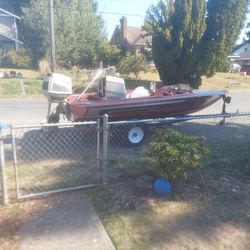 1980's Speed Boat With Motor And Trailer