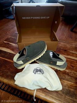 Darc Sport Sedona Slides Olive Suede Clog Slide W/Removable Strap 10M / 11W