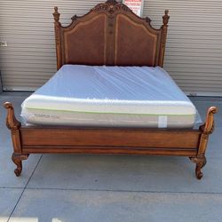 Cal king bed frame with mattress