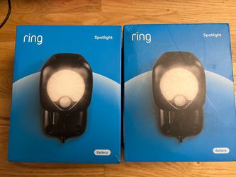 Ring Spotlight – Battery Powered Outdoor Motion Sensor Lights – Black – Lot of 2