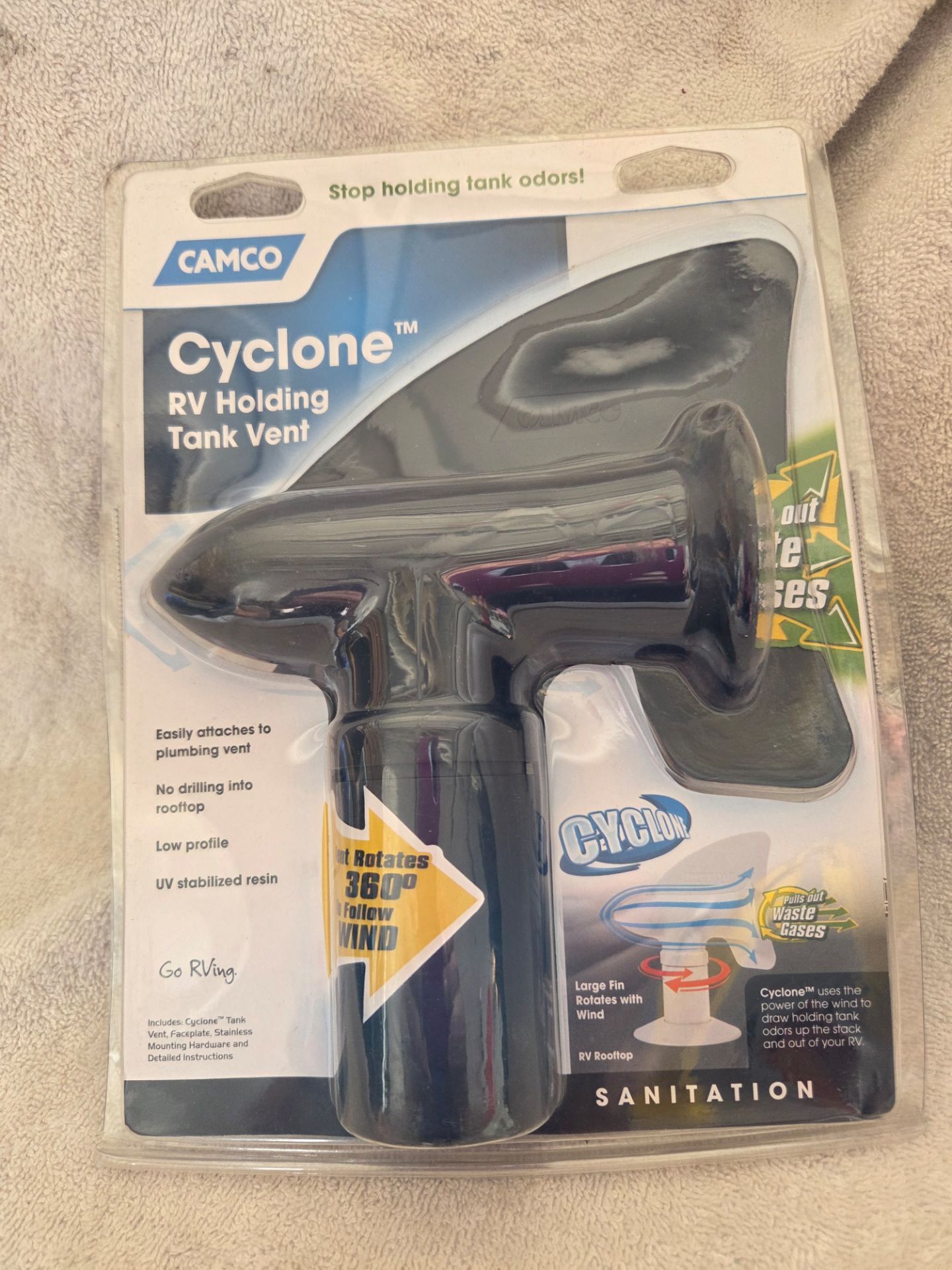 Cyclone RV sewer vent cover