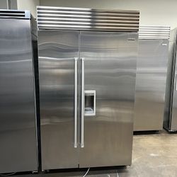 Sub Zero 48”Wide Built In Stainless Steel Side By Side Refrigerator 
