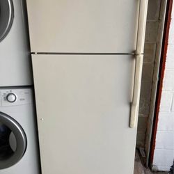 GE Bisque Top Freezer Bottom Fridge
