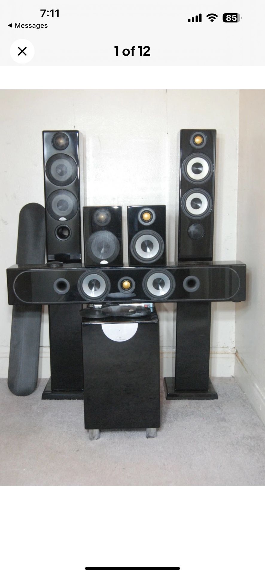 Monitor Audio Radius 5.1 Spkrs And Pioneers Elite Receiver