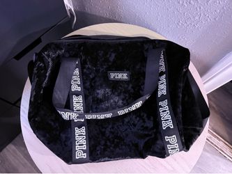 Victoria's Secret PINK black Velvet Mini Duffel Bag