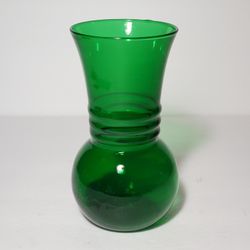 Vintage Anchor Hocking Green Glass Vase