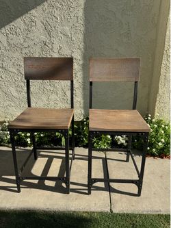 Industrial style Bar Stools metal frame 24” seat height 17.5 wide