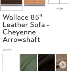 Couch potato Wallace 85" Leather Sofa 