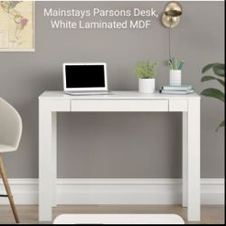 Brand New Mainstays Parsons Desk With Drawers White
