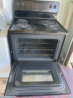 Frigidaire Black Electric Coil Range  whirlpool stacked washer / dryer