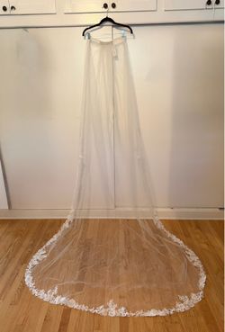 NEW - Cathedral Length Wedding Veil with Beaded Embroidery