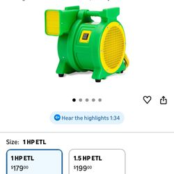 1 HP Bounce House Blower