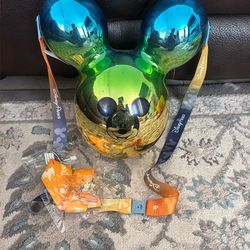 Disney Popcorn Bucket, Lanyard And Pin!