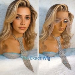 ✨18 In Layered Unique Blonde Ombre Dark Root Lace Wig Fast Ship ✨ 11x6